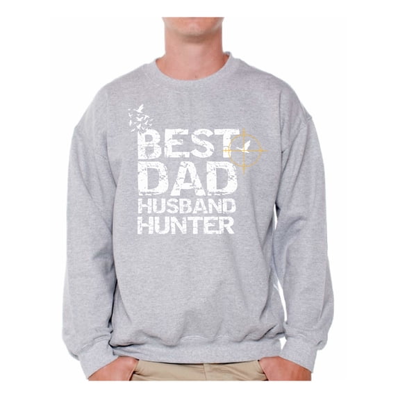 Awkward Styles Best Dad Husband Hunter Crewneck for Him Best Hunter Clothes Hunting Lovers Gifts Cute Gifts for Husband Hunter's Sweater for Dad Best Father Ever Crewneck Best Husband Sweater for Men