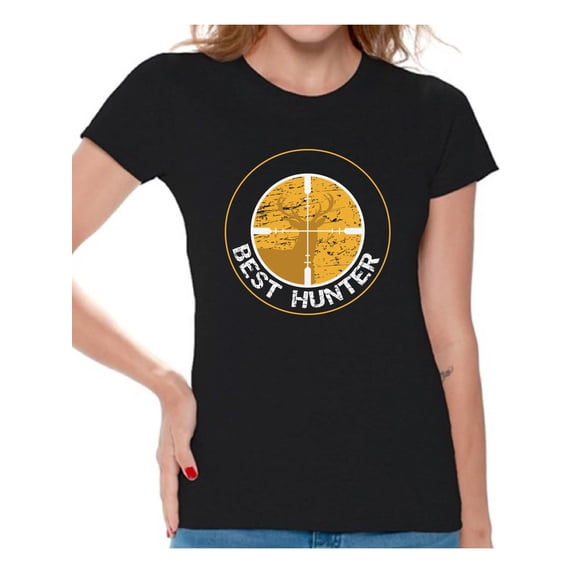 Awkward Styles Best Deer Hunter Shirt for Women Best Hunter Ladies Shirt Hunting Lovers T-Shirt for Her Hunting T Shirt for Wife Hunting Birthday Gifts for Mom Deer Hunting Fans Best Hunter Clothes