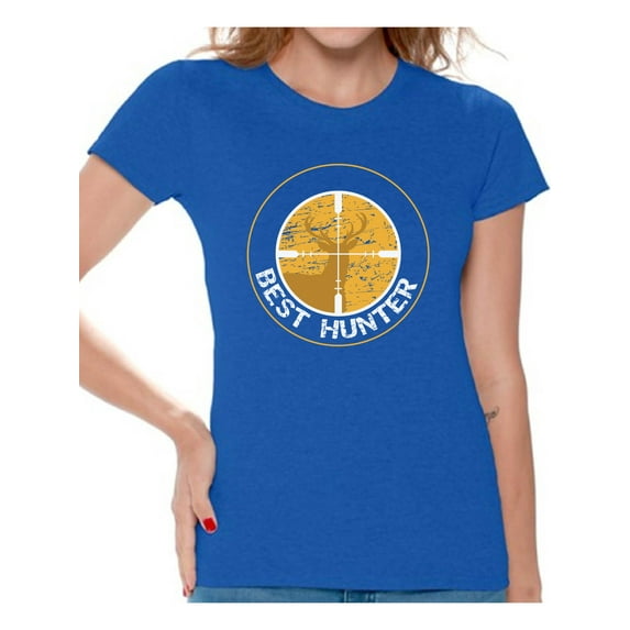 Awkward Styles Best Deer Hunter Shirt for Women Best Hunter Ladies Shirt Hunting Lovers T-Shirt for Her Hunting T Shirt for Wife Hunting Birthday Gifts for Mom Deer Hunting Fans Best Hunter Clothes