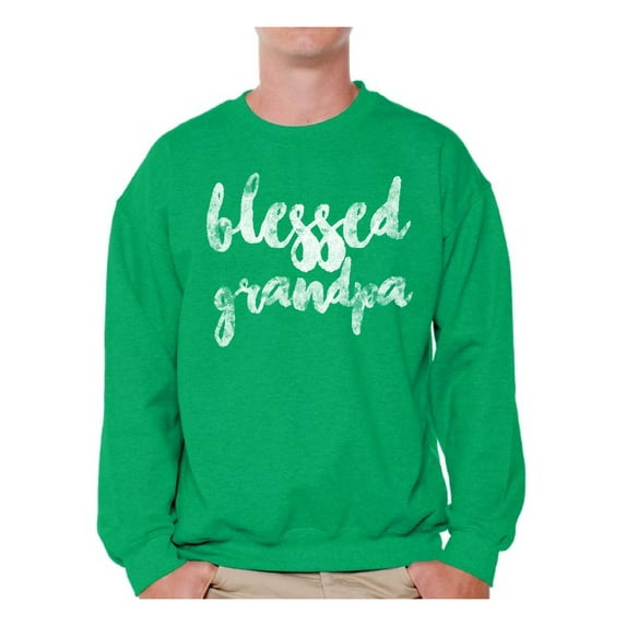 Awkward Styles Best Father`s Day Gift Men Crewneck Blessed Daddy Dads Sweatshirt Cute Gifts for the Best Dad Crewneck for Dad Gifts for Grandpa Blessed Grandfather Father`s Day Gifts Ideas
