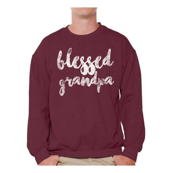 Awkward Styles Best Father`s Day Gift Men Crewneck Blessed Daddy Dads Sweatshirt Cute Gifts for the Best Dad Crewneck for Dad Gifts for Grandpa Blessed Grandfather Father`s Day Gifts Ideas
