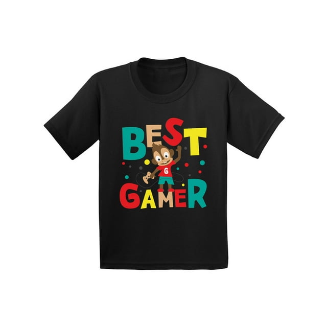 Awkward Styles Best Gamer Toddler Shirt Funny Birthday Gifts Gaming Tshirts for Kids Themed Party Boys Video Game Birthday Shirts Cute Gifts for Boys Funny Monkey Gamer T shirts