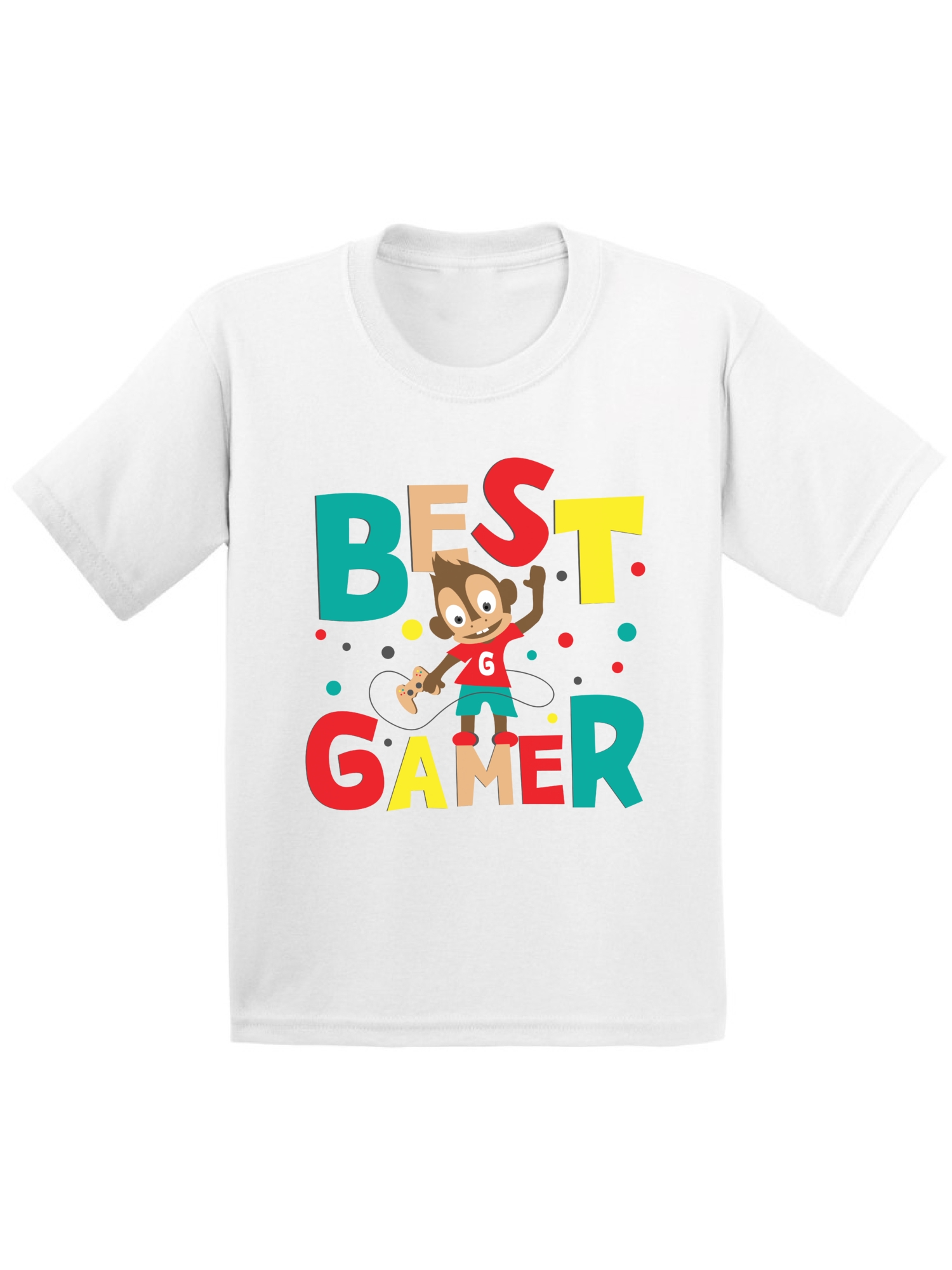 Awkward Styles Best Gamer Toddler Shirt Funny Birthday Gifts Gaming Tshirts for Kids Themed Party Boys Video Game Birthday Shirts Cute Gifts for Boys Funny Monkey Gamer T shirts - image 1 of 4