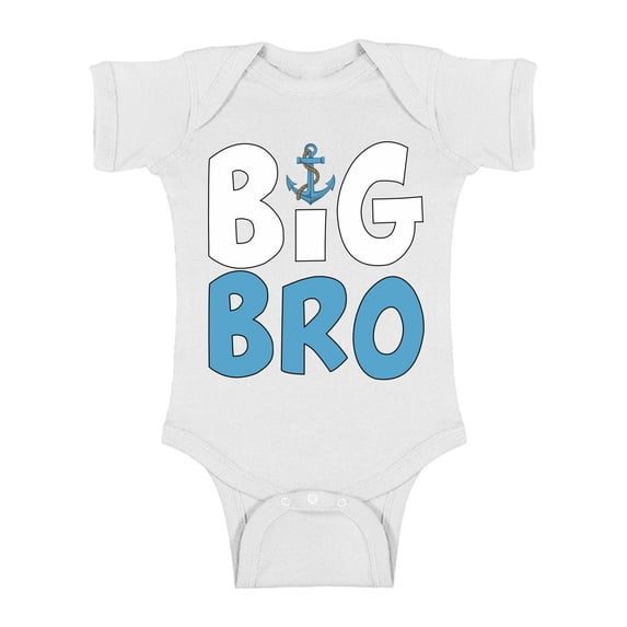 Awkward Styles Big Brother Anchor Outfit Pregnancy Announcement Romper for Newborn Baby Big Bro One Piece Top Anchor Clothes Collection Bodysuit Short Sleeve Anchor Romper Baby Items for Boys