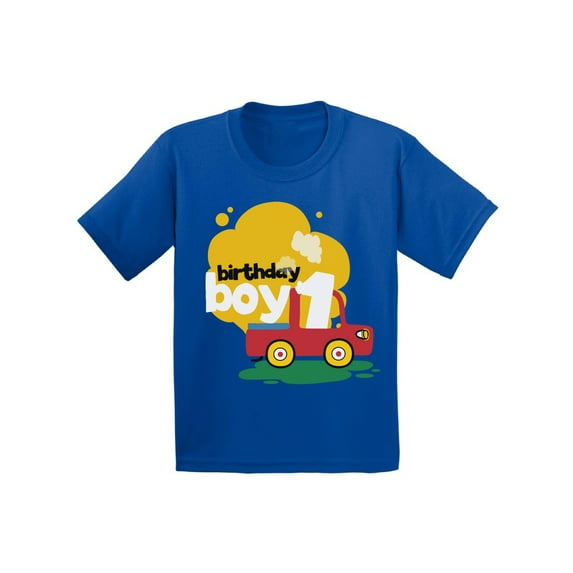 Awkward Styles Birthday Boy Infant Shirt Toy Truck Tshirt for Baby 1st Birthday Party Truck Gifts for 1 Year Old Baby Boy First Birthday Party Outfit Birthday Shirt for Baby Boy Truck Themed Party