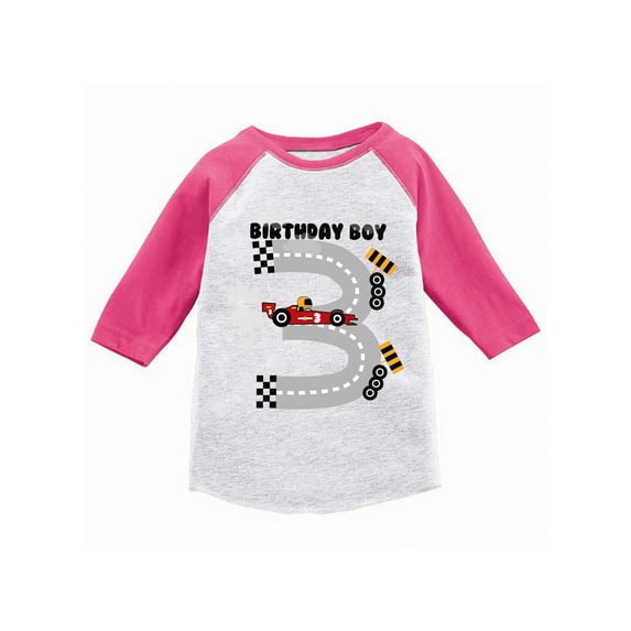 Awkward Styles Birthday Boy Race Car Toddler Raglan Boys Race Car Birthday Party Birthday Gifts for 3 Year Old 3rd Birthday Jersey Shirt Third Birthday Raglan Shirt Race Car Shirt for Birthday Boy
