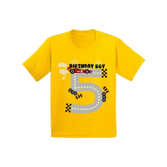 Awkward Styles Birthday Boy Race Car Youth Shirt Race Car Birthday Party for Boys Funny Birthday Gifts for 5 Year Old 5th Birthday T Shirt Fifth Birthday Outfit Race Car Tshirt for Birthday Boy