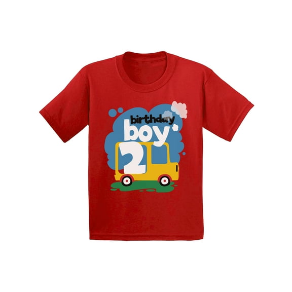 Awkward Styles Birthday Boy Toddler Shirt Toy Truck Birthday Shirt for 2 Year Old Boy Birthday Gifts for Toddler Boys 2nd Birthday Party Outfit Truck Themed Birthday Party Cute 2nd B-Day T Shirt