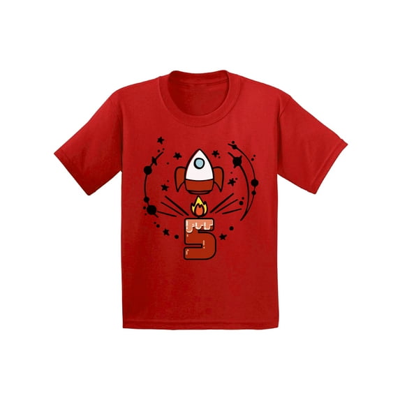 Awkward Styles Birthday Gift for 5 Year Old Kids Rocket Space Shirts for Youth 5th Birthday Party Space Themed Space Shirt Rocket Shirt Little Spacehip Birthday Boy Birthday Girl