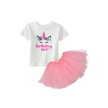 Awkward Styles Birthday Girl Shirt B-Day Tutu Skirt Set Cute Unicorn Ballet Dress for Girls