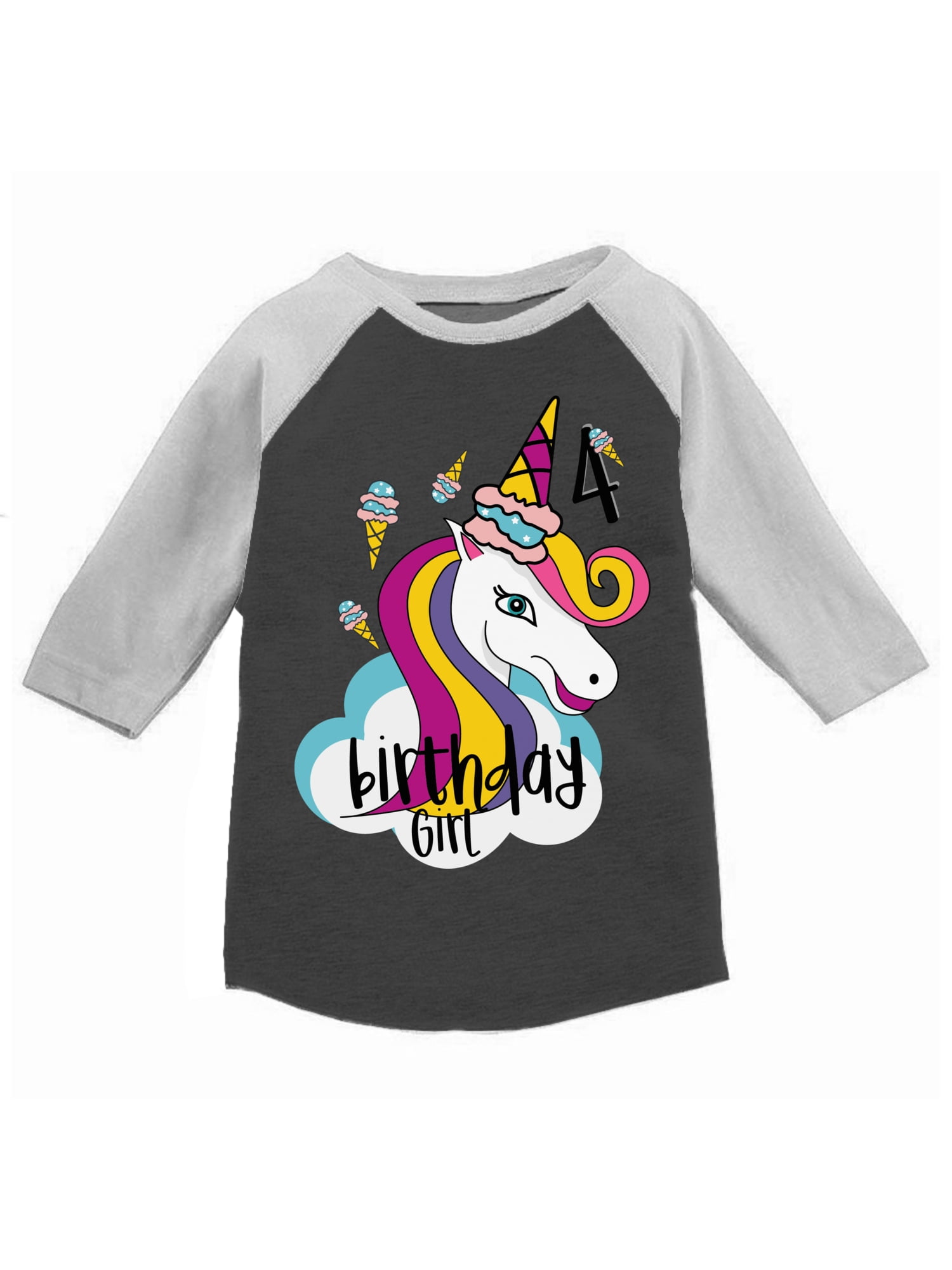 4th Unicorn Birthday Girl T-Shirt Four Years Old Party Gift 4th Unicorn Birthday Girl T-Shirt Four Years Old Party Gift