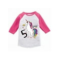 thumbnail image 1 of Awkward Styles Birthday Girl Toddler Raglan Unicorn Jersey Shirt 5th Birthday Unicorn Gifts for 5 Year Old Girl Cute Unicorn Rainbow Outfit 5th Birthday Party for Girls Unicorn Birthday Party Shirt, 1 of 4