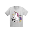 thumbnail image 1 of Awkward Styles Birthday Girl Youth Shirt Unicorn Tshirt for Girls 5th Birthday Tshirt for Little Girls Unicorn Birthday Party Girls Unicorn Birthday Cute Gifts for 5 Year Old Rainbow 5th Birthday, 1 of 4