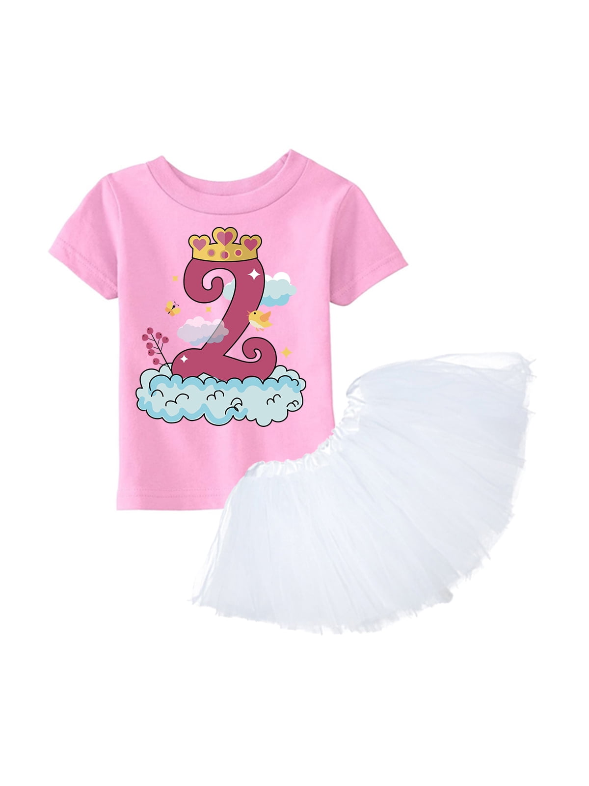 Awkward Styles Birthday Tutu Sets for Girls 2nd Birthday Outfit Baby Girl Birthday Clothes for 2 Years Old Girl Clothes 2nd Birthday Shirt 24M Tutu Princess Birthday Outfit