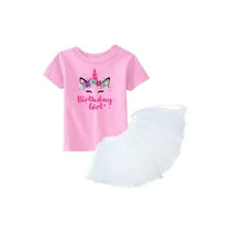Awkward Styles Birthday Tutu Sets for Girls 3rd Birthday Outfit Baby Girl Birthday Clothes for 3 Years Old Girl Clothes 3rd Birthday Shirt 3T 4T Tutu Floral Princess Unicron Birthday Outfit