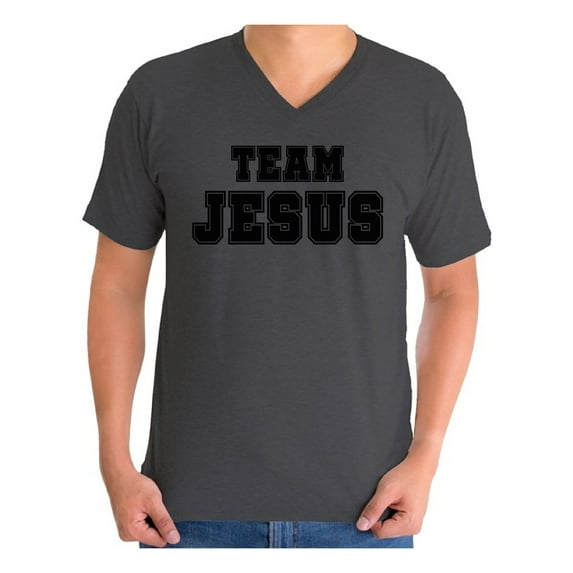 Awkward Styles Black Clothes for Men Team Jesus V neck Shirt for Men Christian Shirts Christian Team Jesus T-Shirt Christ Tshirt for Men Christian Gifts Jesus Shirts Jesus Clothing Collection for Men