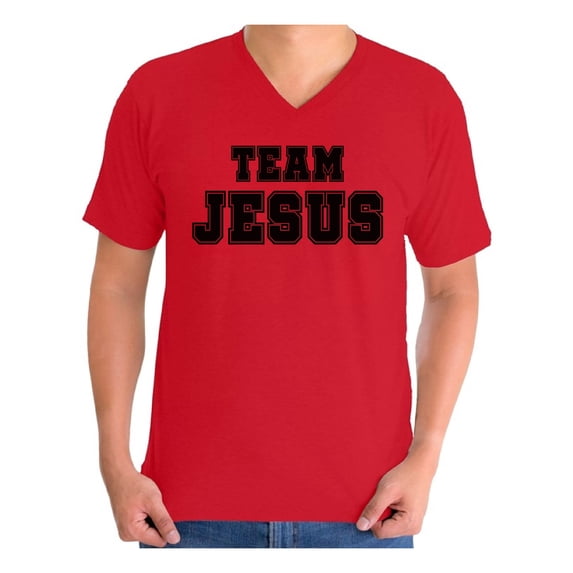 Awkward Styles Black Clothes for Men Team Jesus V neck Shirt for Men Christian Shirts Christian Team Jesus T-Shirt Christ Tshirt for Men Christian Gifts Jesus Shirts Jesus Clothing Collection for Men