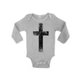thumbnail image 1 of Awkward Styles Black Cross Baby Bodysuit Christ Long Sleeve for Newborn Babies Christian Cross Clothes for Baby Boys Christian Bodysuits for Baby Girls Jesus Clothing for Baby Kids Cross One Piece, 1 of 4