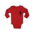 thumbnail image 1 of Awkward Styles Black Cross Baby Bodysuit Jesus Long Sleeve Tops for Newborn Baby Christian Cross Clothes for Baby Boys Christian Bodysuits for Baby Girls Jesus Clothing for Baby Kids Cross One Piece, 1 of 4