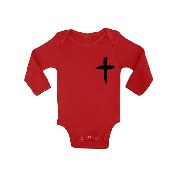 Awkward Styles Black Cross Baby Bodysuit Jesus Long Sleeve Tops for Newborn Baby Christian Cross Clothes for Baby Boys Christian Bodysuits for Baby Girls Jesus Clothing for Baby Kids Cross One Piece