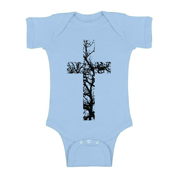Awkward Styles Black Cross Baby Bodysuit Short Sleeve Tops for Newborn Babies Christian Cross Clothes for Baby Boys Christian Bodysuits for Baby Girls Jesus Clothing for Baby Kids Cross One Piece