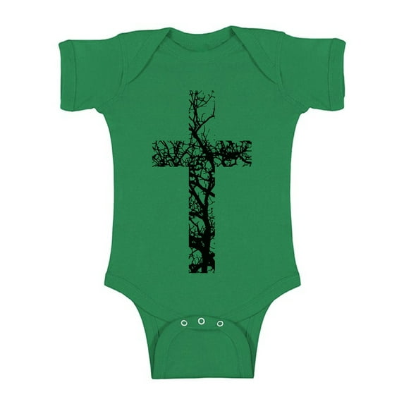 Awkward Styles Black Cross Baby Bodysuit Short Sleeve Tops for Newborn Babies Christian Cross Clothes for Baby Boys Christian Bodysuits for Baby Girls Jesus Clothing for Baby Kids Cross One Piece