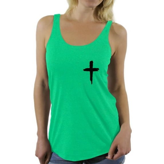 Awkward Styles Black Cross Racerback Tank Tops for Women Christian Clothes for Ladies Jesus Womens Racerback Tank Top Jesus Clothing Christian Cross Tanks T Shirt for Her Cross Ladies Shirt