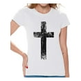 thumbnail image 1 of Awkward Styles Black Cross Shirt for Ladies Christian Cross Clothes for Women Following Jesus Womens T-Shirt Christian Gifts Jesus Shirts Jesus Cross Clothing Jesus T Shirt for Her Cross Ladies Shirt, 1 of 4