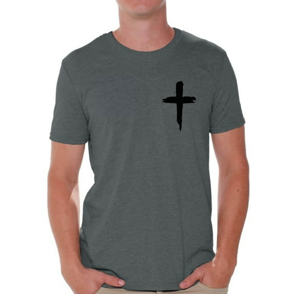 Awkward Styles Black Cross Shirt for Men Christian Mens Shirts Christian Cross Clothes for Men Jesus Christ is the Lord Christian Cross Birthday Gifts Jesus Shirts Jesus Clothing Cross Mens Shirt