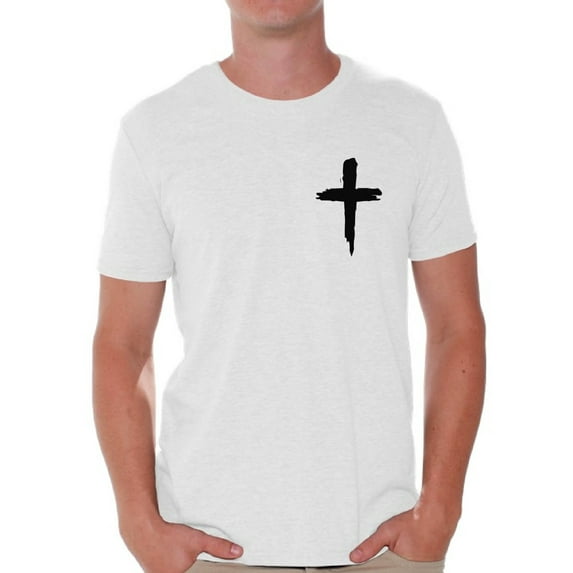 Awkward Styles Black Cross Shirt for Men Christian Mens Shirts Christian Cross Clothes for Men Jesus Christ is the Lord Christian Cross Birthday Gifts Jesus Shirts Jesus Clothing Cross Mens Shirt