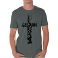 thumbnail image 1 of Awkward Styles Black Cross T Shirt for Men Christian Mens Shirts Christian Cross Clothes for Men Jesus Christ is the Lord Christian Cross Birthday Gifts Jesus Shirts Jesus Clothing Cross Mens Shirt, 1 of 4