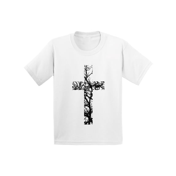 Awkward Styles Black Cross Toddler Shirt Jesus Shirts for Kids Shirt for Boys Christian Cross Shirts for Girls Jesus T-Shirt for Children Christian Gifts Christ Clothes Cross T-Shirt for Toddlers