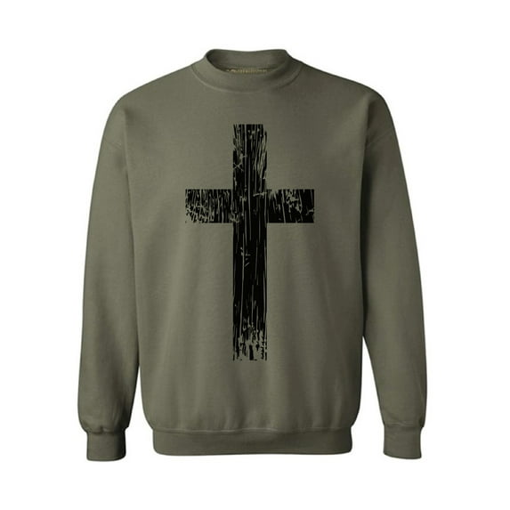 Awkward Styles Black Cross Unisex Crewnecks Christ Crewnecks for Her Cross Clothes Collection Jesus Cross Crewneck for Women Jesus Sweater for Men Christian Gifts Cross Outfit for Men and Women
