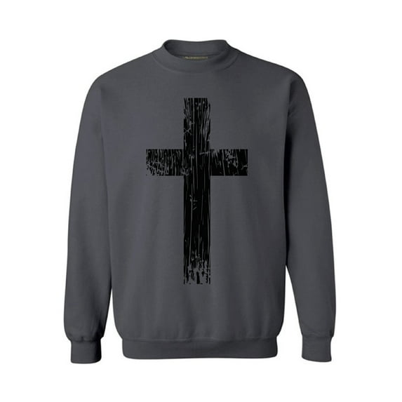Awkward Styles Black Cross Unisex Crewnecks Christ Crewnecks for Her Cross Clothes Collection Jesus Cross Crewneck for Women Jesus Sweater for Men Christian Gifts Cross Outfit for Men and Women