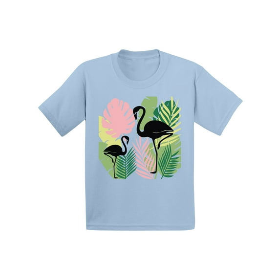 Awkward Styles Black Flamingos Toddler Shirt Cute Summer Shirt for Kids Pink Flamingo T Shirt for Boys Pink Flamingo Shirts for Girls Lovely Flamingo T-Shirt for Children Summer Gifts for Little One