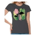 thumbnail image 1 of Awkward Styles Black Flamingos Womens T-Shirt Pink Flamingo Tshirt for Women Summer Gifts for Girlfriend Pink Flamingo Shirts Flamingo Clothing Collection for Women Summer T Shirt for Her Cute Shirt, 1 of 4