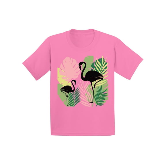 Awkward Styles Black Flamingos Youth Shirt Cute Summer Shirt for Kids Pink Flamingo T Shirt for Boys Pink Flamingo Shirts for Girls Nifty Flamingo T-Shirt for Children Summer Gifts for Little One