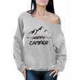 thumbnail image 1 of Awkward Styles Black Off Shoulder Sweater Happy Camper Off The Shoulder Sweatshirt Camper Off Shoulder Sweater for Mom Happy Camper Oversized Sweater for Women Camping Clothes Happy Camper Sweatshirt, 1 of 4