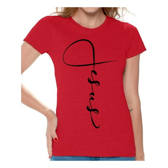 Awkward Styles Black Tshirt for Women Christian Gifts for Girlfriend Jesus Shirts Jesus Clothing Collection for Women Jesus T Shirt for Her Christian Clothes for Ladies Following Jesus Womens T-Shirt