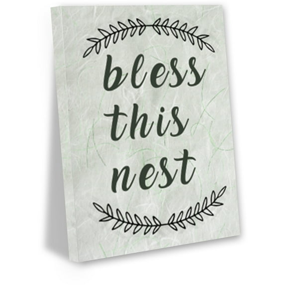 Awkward Styles Bless This Nest Canvas Wall Art Home Decor Gifts Motivational Quotes Wall Decor Baby Room Decor Gifts for New Home Inspirational Wall Art Blessed Nest Canvas Print Family Room Decor