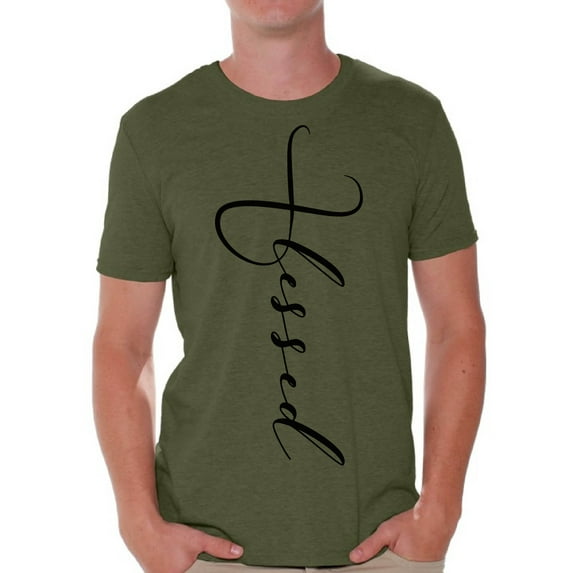 Awkward Styles Blessed Black T Shirt for Men Christian Shirts Christian Clothes for Men Following Jesus T-Shirt Black Tshirt for Men Christian Gifts Blessed Shirts Blessed Clothing Collection for Men