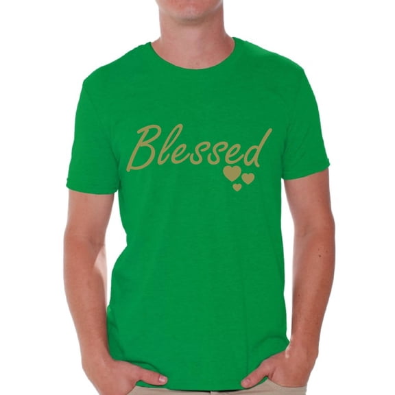 Awkward Styles Blessed Shirt Blessed Christmas Shirt Holiday Top Christmas Tshirts for Men Thanksgiving Holiday Shirt Thankful Grateful Blessed Men's Holiday Tee Religious Gift Mens Thanksgiving Shirt