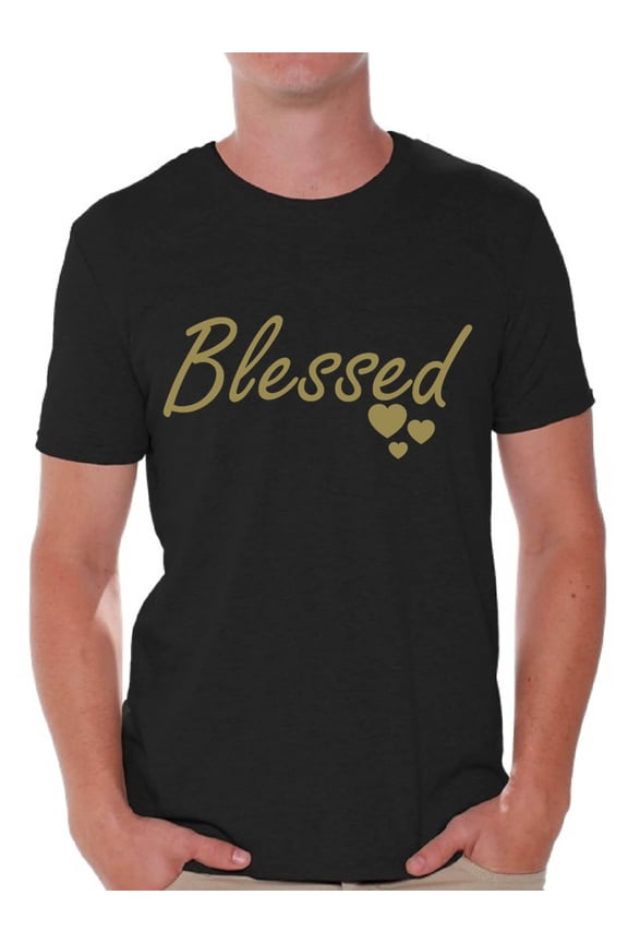 Blessed Shirt Blessed Christmas Shirt Holiday Top Christmas Tshirts for Men Thanksgiving Holiday Shirt Thankful Grateful Blessed Men's Holiday Tee Religious Gift Mens Thanksgiving Shirt