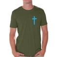 thumbnail image 1 of Awkward Styles Blue Cross Shirt for Men Christian Mens Shirts Christian Cross Clothes for Men Jesus Christ is the Lord Christian Cross Birthday Gifts Jesus Shirts Jesus Clothing Cross Mens Shirt, 1 of 4