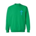 thumbnail image 1 of Awkward Styles Blue Cross Unisex Crewnecks Christian Crewneck for Her Cross Clothes Collection Jesus Cross Crewneck for Women Jesus Sweater for Men Christian Gifts Cross Outfit for Men and Women, 1 of 5