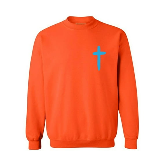 Awkward Styles Blue Cross Unisex Crewnecks Christian Crewneck for Her Cross Clothes Collection Jesus Cross Crewneck for Women Jesus Sweater for Men Christian Gifts Cross Outfit for Men and Women
