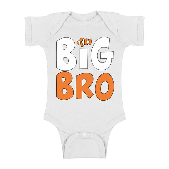 Awkward Styles Bodysuit Short Sleeve Fish Romper Baby Items for Boys Big Brother Outfit Fish Clothing Pregnancy Announcement Romper for Newborn Baby Big Bro One Piece Top Fish Clothes Collection