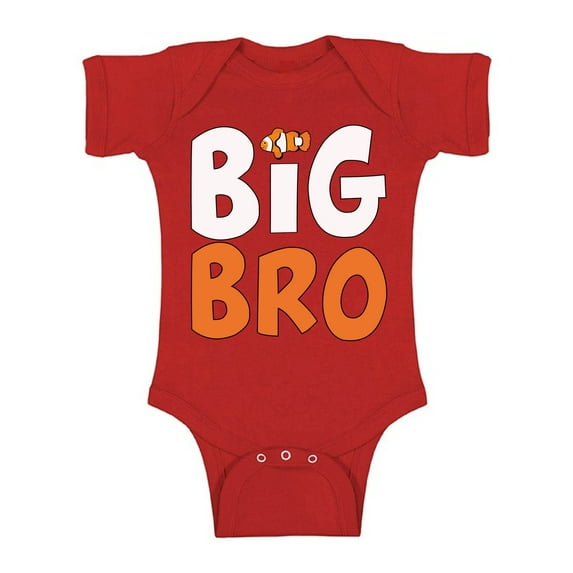 Awkward Styles Bodysuit Short Sleeve Fish Romper Baby Items for Boys Big Brother Outfit Fish Clothing Pregnancy Announcement Romper for Newborn Baby Big Bro One Piece Top Fish Clothes Collection