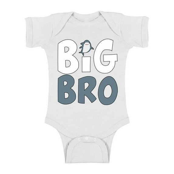 Awkward Styles Bodysuit Short Sleeve Shark Romper Baby Items for Boys Big Brother Outfit Shark Clothing Pregnancy Announcement Romper for Newborn Baby Big Bro One Piece Top Shark Clothes Collection