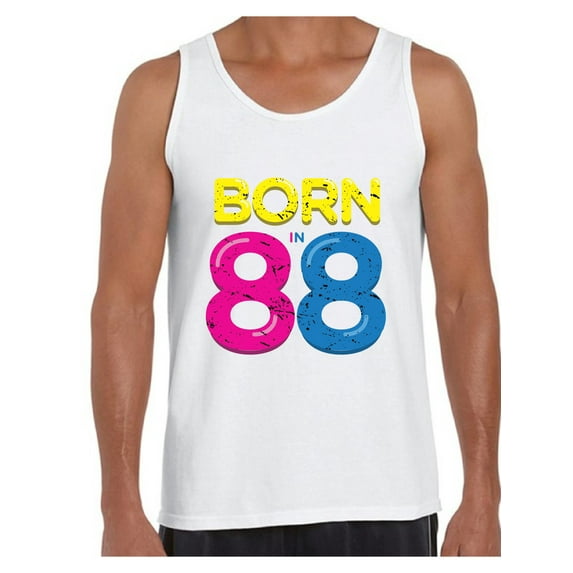 Awkward Styles Born In 88 Tank Top 30th Birthday Party Outfit for Men 30th Birthday Muscle Shirt Funny Thirty Shirts Mens 30th Tshirt B-Day Party for Men Born in 1988 Funny Birthday Tanks for Men